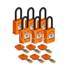 Kłódka LOTO SafeKey nylonowa, szekla 38 mm, pomarańczowa (6 szt.), 150310