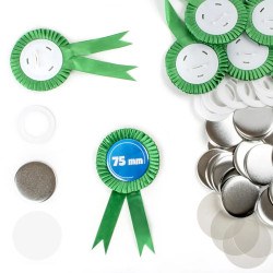 Kotylion z przypinką 75mm zielony – zestaw 50 szt.