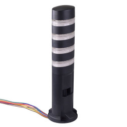 LD6A-4DZQB-RYSGC Red/Yellow/Blue/Green Clear Lens Stack Light LED Tower with Sounder & Flasher Direct Mount 24VAC/DC IDEC