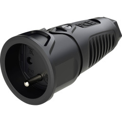 PC Electric 2410-ssc Safety mains socket Rubber Black 250 V IP20