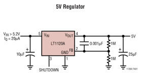 Micropower Regulator with Comparator and Shutdown