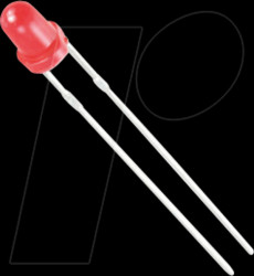 L-7104ID-12V LED, 3 mm, wired, 12 V, red, 20 mcd, 40°