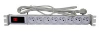 LZR-8PL Listwa zasilająca RACK19" - 8 gniazd PL, wysokość: 1U, kabel 3m