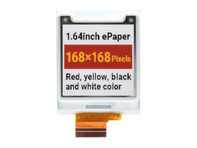 Waveshare 1.64inch square E-Paper (G) raw display, 168 × 168, Red/Yellow/Black/White