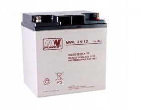 Akumulator VRLA AGM 12V 24Ah (żywotność 10-12lat) MWL24-12 M5