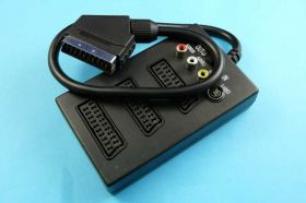 SCART ADAPTOR VHS/SVHS Z PRZEŁ.+3xCINCH