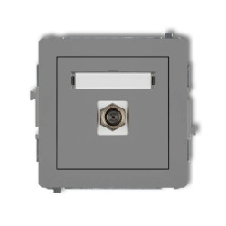 DECO Gniazdo antenowe pojedyncze typu F (SAT) pozłacany szary mat 27DGF-1.1