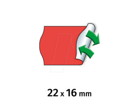 9506160 Price labels, 22x16 mm, removable, red, 6000 pieces