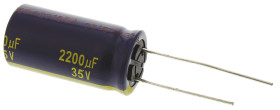 Kondensator 2200μF 35V dc Radialny, Otwór przelotowy Panasonic roztaw: 7.5mm 16 (Dia.) x 31.5mm