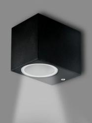 Kinkiet ogrodowy LED GU10 BOSTON kwadrat Goldlux ALUMINIUM CZARNY