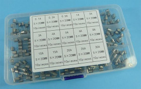 ZESTAW 150szt BEZP.SZYB.5x20mm 0,1-30A