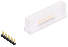 Pin header, 9 pole, pitch 2 mm, angled, black, SLY7SMD0459SSM