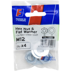 ForgeFix FPKNW12 Nut &amp; Washer M12 ForgePack 4