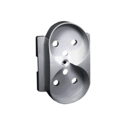 Pokrywa gniazda podwójnego z przesłonami do ramek DETAIL aluminium 82068PDZ-93