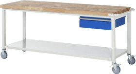 Stół Warsztatowy, Mobilny RAU 05 8001A6-207B4S.11, (S x W x G) 2000 x 880 x 700 mm
