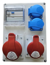 Rozdzielnica elektryczna CEE 32A 16A 2x230V z bezpiecznikami HAGER FI 98H-2