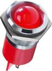 Lampka kontrolna do montażu panelowego 24V dc, czerwona 22mm LED Faston, oczko lutownicze APEM