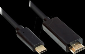 GC-M0100 USB cable, C- plug > HDMI-plug, UHD, 1 m, black