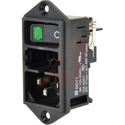 Złącze IEC IEC C14 Montaż na panelu Męski 10A Proste liczba bezp 1 Szybkozłączne Schurter