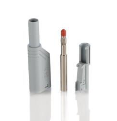 Adapter z wtykiem bananowym Męski Śruba typ Wtyk bananowy Szary 24A Hirschmann Test & Measurement rozmiar 4 mm