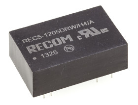Przetwornica DC-DC, 5W, Uwe 9 → 18 V DC, Uwy ±5V dc, Iwy ±500mA, Recom
