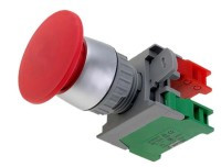 PXLEB22-1O/C-R Przełącznik bezpieczeństwa grzybkowy; 1NC+1NO; czerwony; bez podświetlenia; monostabilny; śrubowe; 3A; 230V