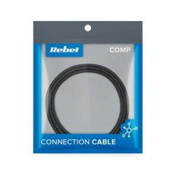 Kabel Wtyk USB A - USB Typ C 2m CZARNY REBEL RB6001-200