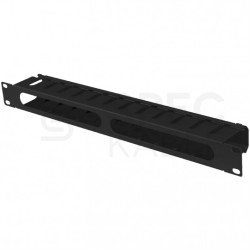Organizator kabli RACK 19" 1U grzebieniowy zamykany metalowy czarny z przepustami Lanberg