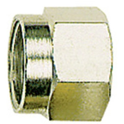 Cap nut, 60 bar, brass, nickel-plated, for pipe systems, 112054