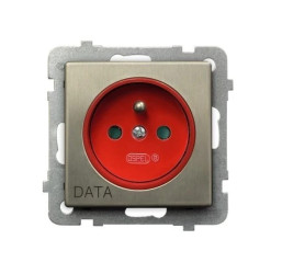 SONATA Gniazdo pojedyncze z/u DATA nowe srebro GP-1RMZD/m/44