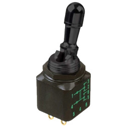 Toggle switch, black, 2 pole, latching, On-On, 4 A/28 VDC, 12146-2VX778