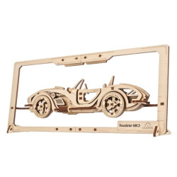 Roadster MK3 - wersja 2,5D - model mechaniczny do składania - fornir - 62 elementów - Ugearsmodels
