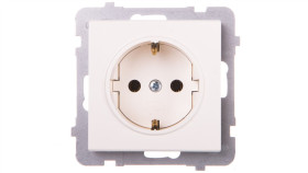 Sonata Gniazdo Pojedyncze Z/U Schuko Ecru Gp-1Rs/M/27