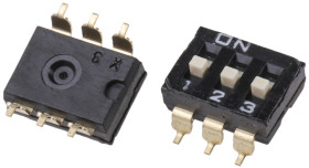 Przełącznik DIP 3-pozycyjny 3PST SMD 25 mA przy 24 V DC -20 → +70°C