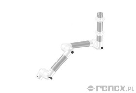 Ramię ALSIDENT 1040mm do systemu ALUMINIUM 100 montowane do ściany - białe połączenia