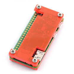 Obudowa Raspberry Pi Zero - Fluo Open - czerwona