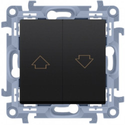 Łącznik żaluzjowy podwójny SIMON 10 (góra/dół) czarny matowy 10A Kontakt Simon CZW1.01/49