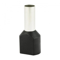Końcówka tulejkowa izolowana HI 2x6,0/12-cza czarna (100 szt.) Al/Cu