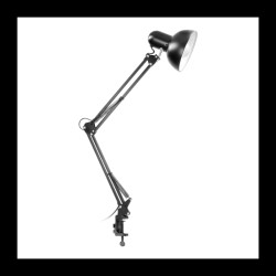 Lampa biurkowa DEON przykręcana 60W E27 stalowa czarna DL-14/B Orno