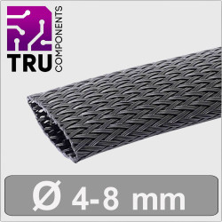 TruComponents 30641 Braided hose Blk Polyester 4 up to 8.5mm /m