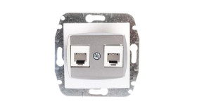 Carla Gniazdo Telefoniczne Podwójne 2Xrj11 Srebrne 1751-16