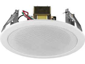 Głośnik sufitowy PA Technika 100V, 3 odczepy mocy 13cm (5) głośnik pełnopasmowy Metalowa obudowa EDL-15