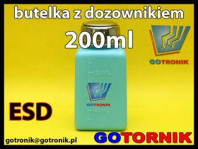 Butelka z tworzywa HDPE z dozownikiem 200ml ESD SAFE