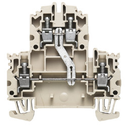 Dwurzędowa złączka szynowa Weidmuller poziomy: Podwójny 26 → 10AWGŚruba W 32A 800 V