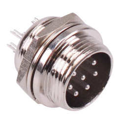 7 Way Male M16 Panel Mount Metal Circular Connector Socket 4A