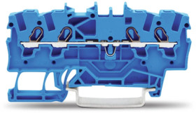 4-wire feed-through terminal, spring-clamp connection, 0.25-2.5 mm², 1 pole, 18 A, 8 kV, blue, 2001-1404