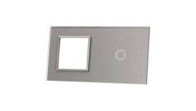 Livolo Srebrny Panel Szklany 1 + Miejsce Na Gniazdo 701G-64