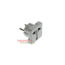 Adapter podr. AC/AC wt.PL/gn.GB- USA Białe Przejściówka