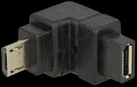 65668 Adapter USB 2.0 Micro-B male &gt; USB 2.0 Micro-B female angled dow