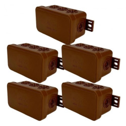 Puszka hermetyczna natynkowa elastyczna 80x45x41mm 8-wlotowa, zamknięcie na klik IP54 brązowa EDO 5 szt.